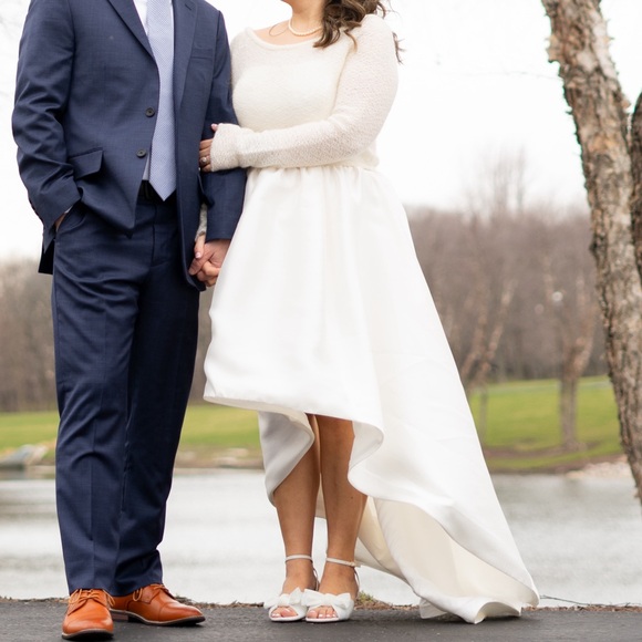 DB Studio Mikado High-Low Wedding Dress - Picture 6 of 7